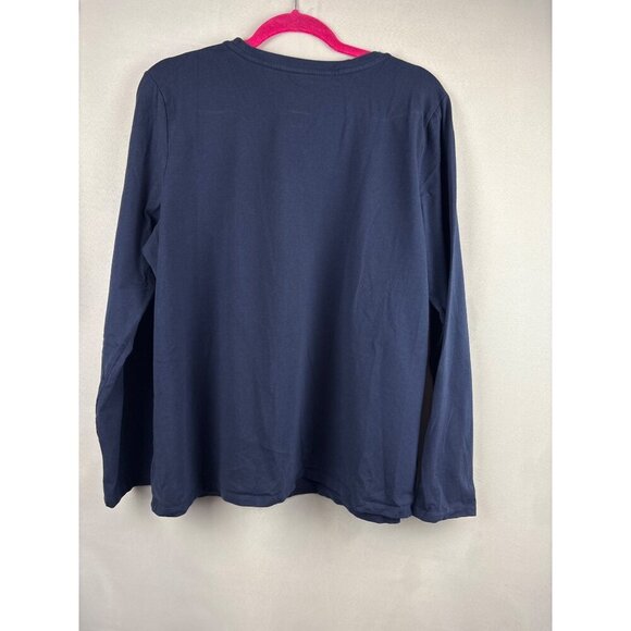 D&Co. Essentials Navy Long Sleeve Cotton Blend T-Shirt XL - Picture 5 of 5